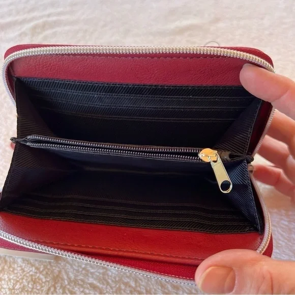 CLEARANCE MINI WALLET Kenneth Cole Reaction Red Small Crossbody CROC BAG NWT 4x6 - Picture 2 of 10